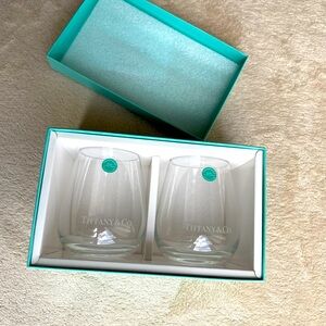 Tiffany & Co. Stemless Wine Glass in Crystal Glass Set of Two